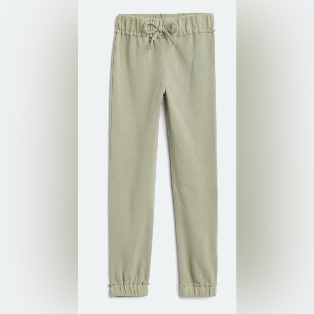 NEW Sunset West Green Fleece Joggers Sweatpants with Minimalist Design